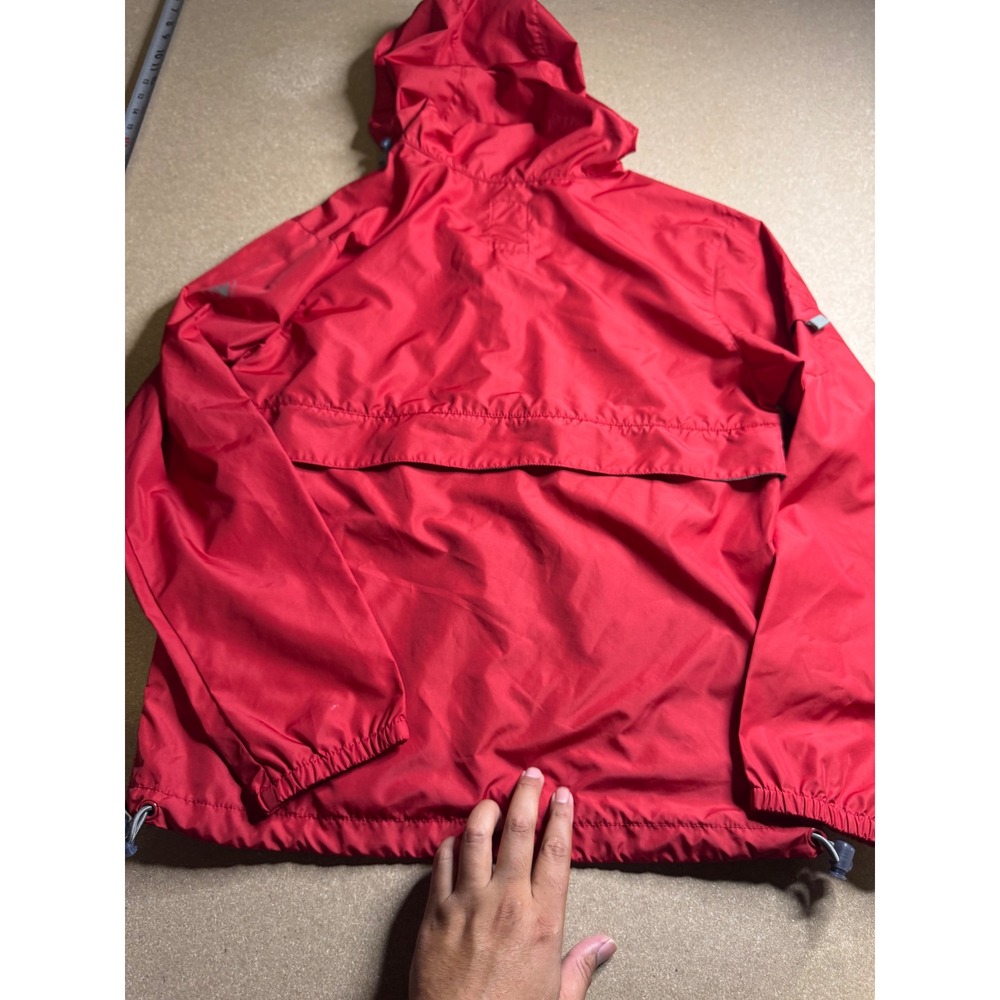 Nike ACG Red Anorak Windbreaker Half Zip Pullover Hooded Jacket Mens Small - Picture 3 of 10